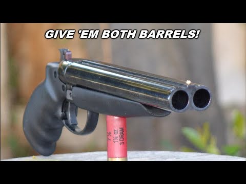 12ga. Shotgun Pistol  -SLUGS-   Both barrels at once test