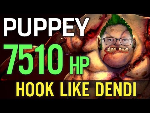 Dota 2 Puppey Pudge - 7510 HP & 25 Kills - Hook Like Dendi