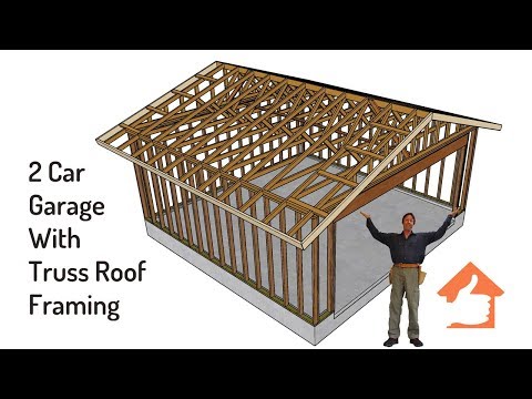 Example of Gable Roof Truss Framing for Two-Car Garage