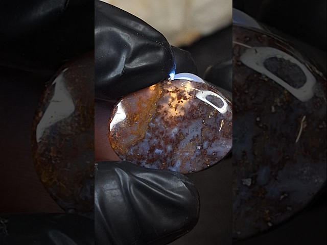 حجر عقيق طحلبي طبيعي