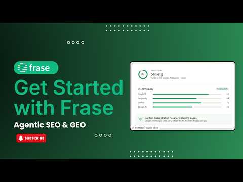Get Started with Frase: One AI Agent for the Whole SEO + GEO Loop