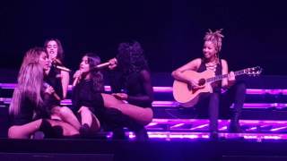 Fifth Harmony 7/27 tour Barcelona,spain.14/10/16.Dinah cries on stage during Brave Honest Beautiful