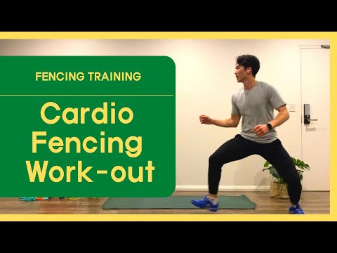 Home fencing training: cardio fencing-footwork exercises 홈트레이닝 펜싱 기본기 풋워크 지구력, 균형, 조정훈련 击剑居家体能训练