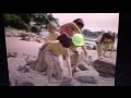 Sesame Street Kids Climbing On Top Of Some Small Rocks At A Beach