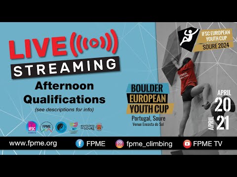 IFSC Bouldering Afternoon Qualifications - European Youth Cup - Soure (POR) 2024