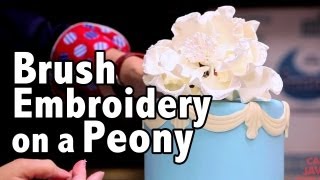 How to do Brush Embroidery on a Gum Paste Flower | Cake Tutorials