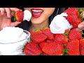 ASMR STRAWBERRY FRUIT PLATTER With Whipped Cream NO TALKING ASMR Phan