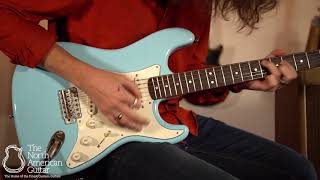 Video thumbnail for Maybach Stradovari S61 Caddy Blue Aged Electric Guitar Played By Brian Love (Part One) by Carter Vintage Backstage