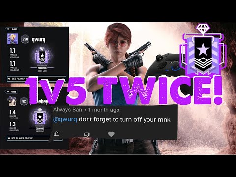 1v5 Clutch Twice!! Controller Diamond Ranked Highlights - Rainbow Six Siege