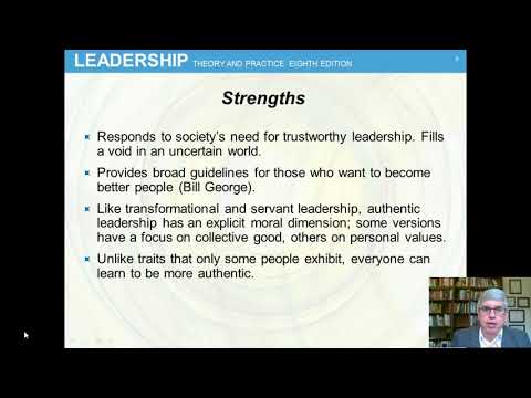 Authentic Leadership (Chap 9) Leadership by Northouse, 8-10th eds.