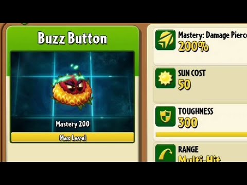 Pvz 2 10.2.1 - New Plants Buzz Button Max Level in Alnamac