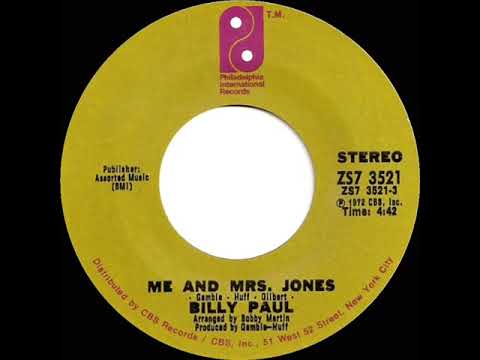 1972 HITS ARCHIVE: Me And Mrs. Jones - Billy Paul (a #1 record--stereo 45, 4:42 version)