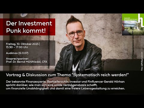 Vortrag Investmentpunk Gerald Hörhan in Landshut (10.10.2025)