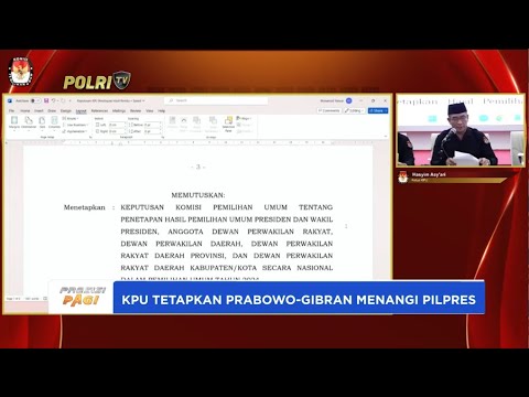 KPU TETAPKAN PRABOWO GIBRAN MENANGI PILPRES