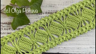 How to crochet lace edging, border, bookmark. Crochet Video Tutorial