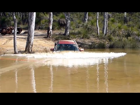 Cape York Practise in a Subaru - 1.3m Water Depth