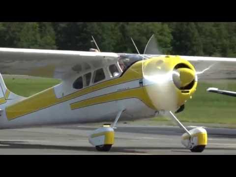 Cessna 195B, CF-LEQ departing CJ R 9/11/16