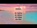 Surah Al-Fatiha, Al-Ikhlas, Al-Falaq, An-Nas