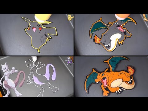Pokemon Pancake Art - pikachu, charizard, mewtwo / Pokemon The First Movie Mewtwo Strikes Back