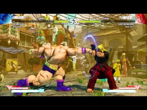Street Fighter V (Beta 3) Zangief vs Ken (JUSTACASUAL) *1080p 60FPS*