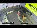 Surveillance video of the scary moments a toddler climbed on conveyor belt