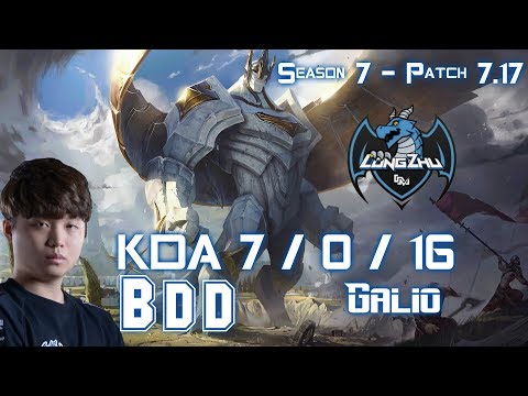 LZ BDD GALIO vs LISSANDRA Mid - Patch 7.17 KR Ranked