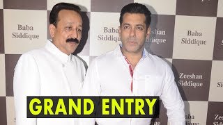 Salman Khan Makes A Grand Entry At Baba Siddique's Iftaar Bash