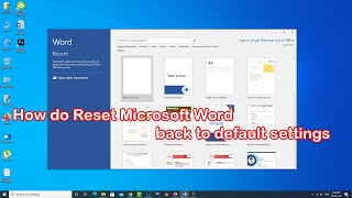 How to reset Microsoft word to default settings