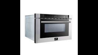 Forno Capoliveri 24-Inch Microwave Drawer, Stainless Steel, 1.2 cu.ft, 1500 Watts, Built-In, Touch Control LCD Display, Auto-Touch Open/Close, 11 Power Levels, Sensor Cooking Stainless Steel FMWDR300024 Picture