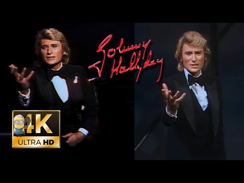 Johnny Hallyday AI 4K Enhanced - Le Coeur En Deux (Dual view) (1977)