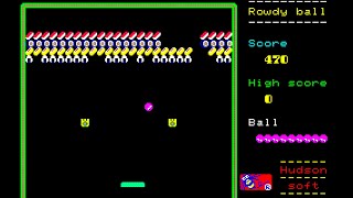 Sharp X1 Game: Rowdy Ball (1983 Hudson Soft)