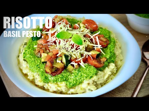 Italian Veg Risotto Recipe - Creamy Vegetarian Basil Pesto Italian Risotto - Sattvik Kitchen