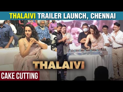 Kangana Ranaut Cuts Cake At Thalaivi Trailer Launch in Chennai