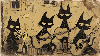 Black Cat Jazz - 1940s Grooves with Deep Bass and Trumpet