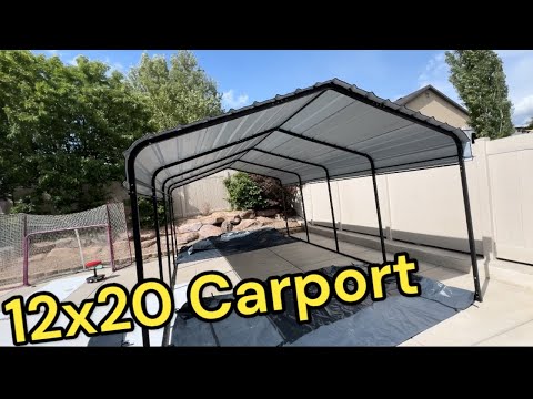 12x20 All Weather Carport With Side Walls From Sophia & William!  Instant Garage Space!!