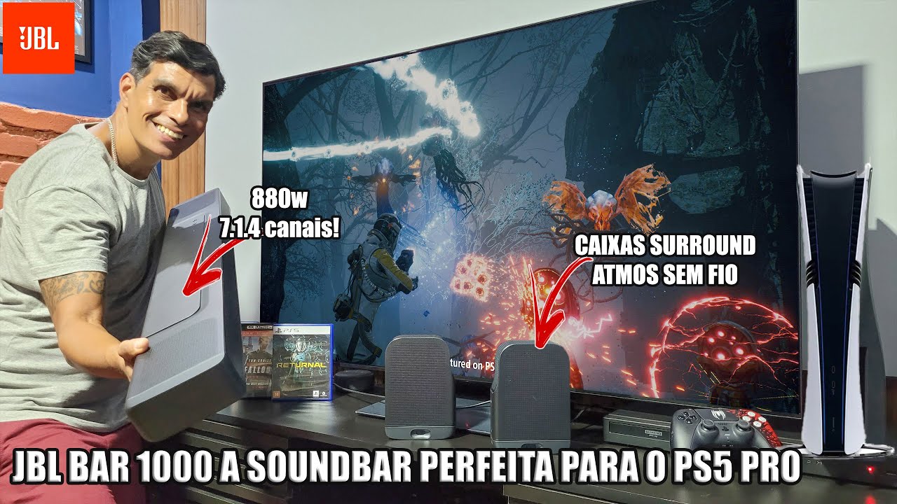 COMPREI A Soundbar PERFEITA Para o PS5 PRO JBL BAR 7.1.4 ATMOS E DTSX