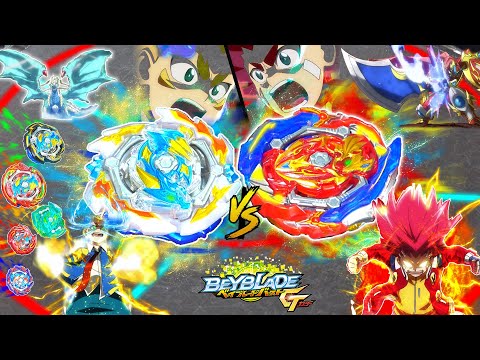 Union Achilles VS Ace Dragon | DRUM VS AIGA | DANTE VS AIGER | Beyblade Burst GT Battle ベイブレードバーストガチ