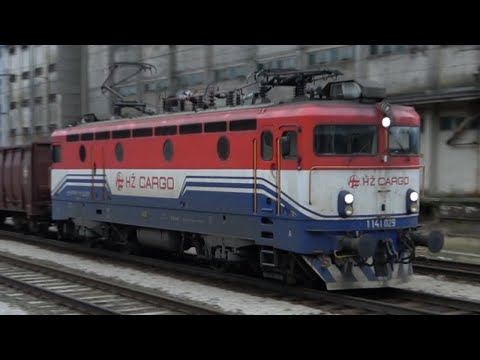 Croatian Railroad Cargo freight open wagon train, Locomotive: Asea Rb1 029-4, Fužine 7.1.2023