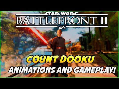 STAR WARS BATTLEFRONT 2 - COUNT DOOKU GAMEPLAY/ANIMATIONS + EMOTES AND ABILITIES! (DATAMINING)