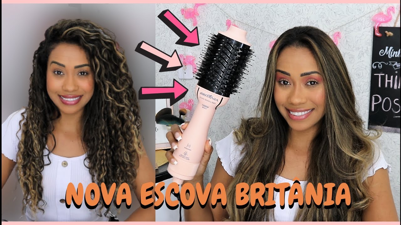 TESTEI A NOVA ESCOVA BRITÂNIA😱 (Escova Secadora Britânia Soft) #escovasecadora