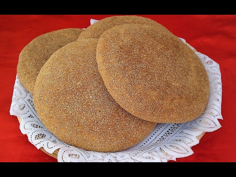 خبز الدار بالدقيق الكامل صحي وسهل على الطريقة المغربية وبالشرح المفصل
