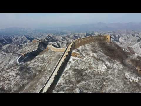 Cenário nevado da Grande Muralha de Jinshanling, cidade de Chengde, província de Hebei