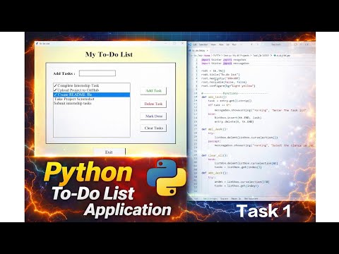 Python Tkinter To Do List Application Codsoft Internship Task Beginner Project