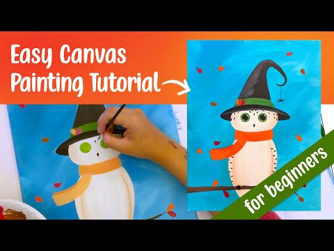 Canvas Acrylic Painting Class - Witchy Autumn Owl