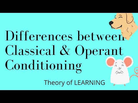 DIFFERENCE BETWEEN CLASSICAL CONDITIONING AND OPERANT CONDITIONING