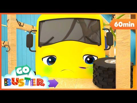 Buster's Sick And Misses The Party | Go Buster | Moonbug Nursery Rhymes | Biology Cartoons For Kids