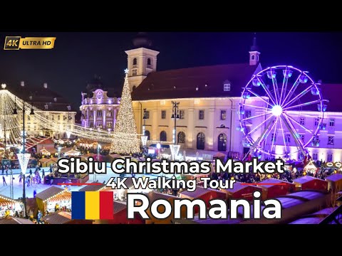 🇷🇴 Enchanted Winter Glow: Sibiu , Romania — Christmas Market Walking Tour 4K