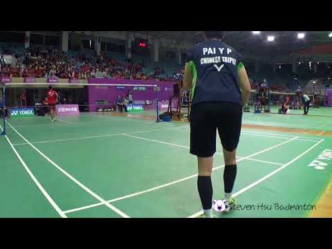 20180512全國羽球團體賽SF女甲第一點鍾玉鳳(土銀)VS白馭珀(合庫A)2-2