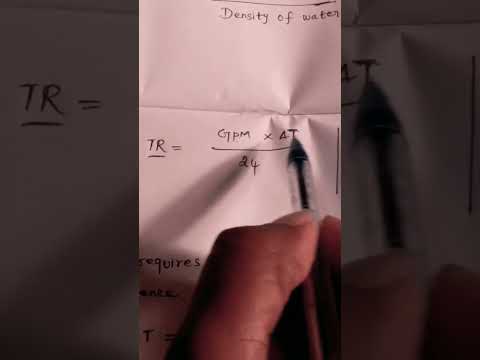 Short | Formula For Tonnage Calculation | Chiller | HVAC | Hindi