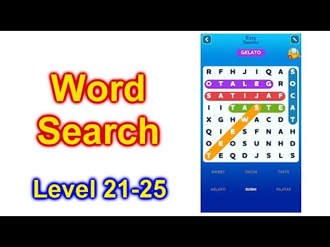 Word Search Quest Game on Cell Phone Can You Find The Hidden Words? Level 21-25